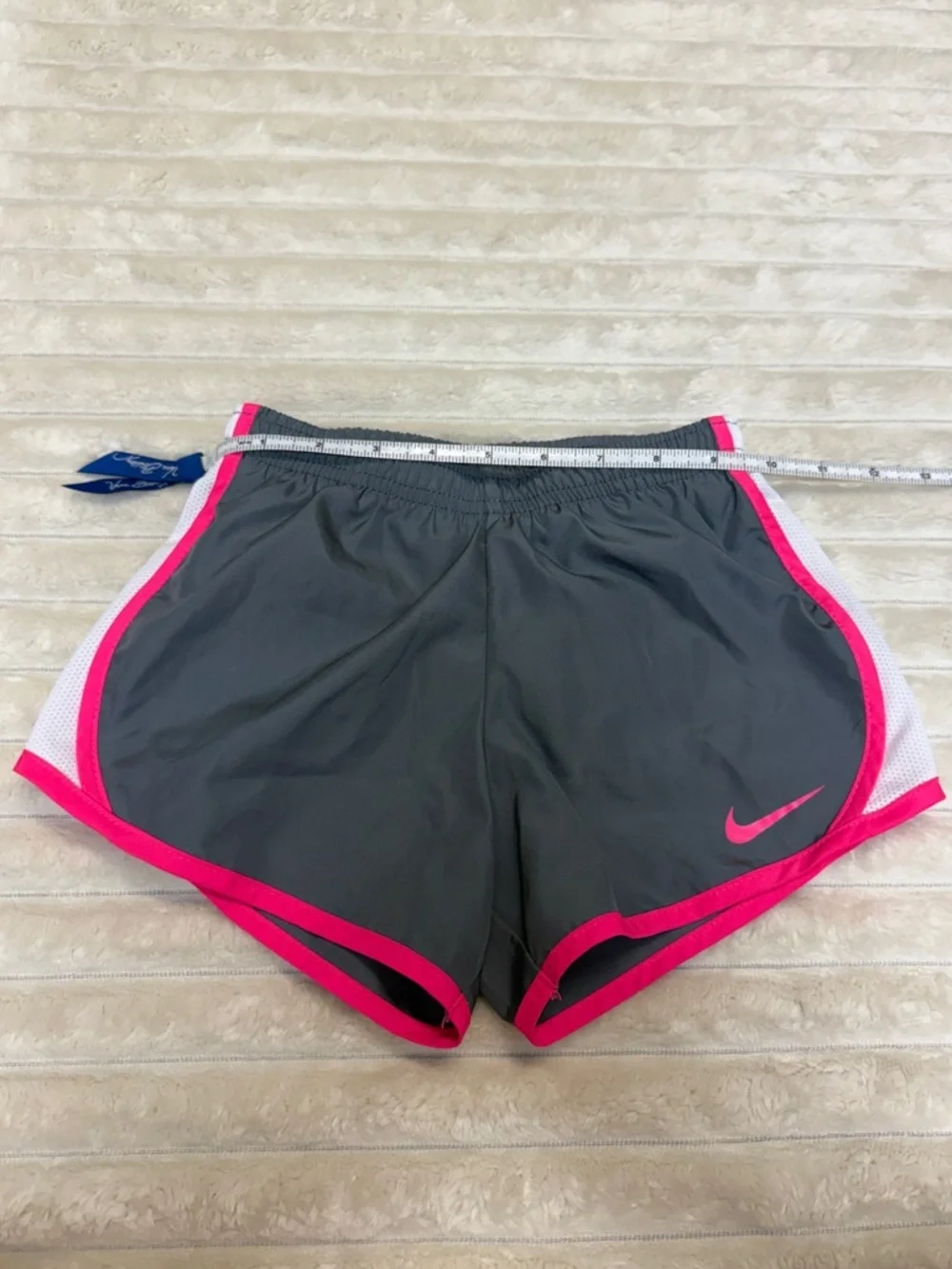Nike: Girls Dri-Fit Gray, Pink, White Athletic Shorts, Size M (5-6Y)